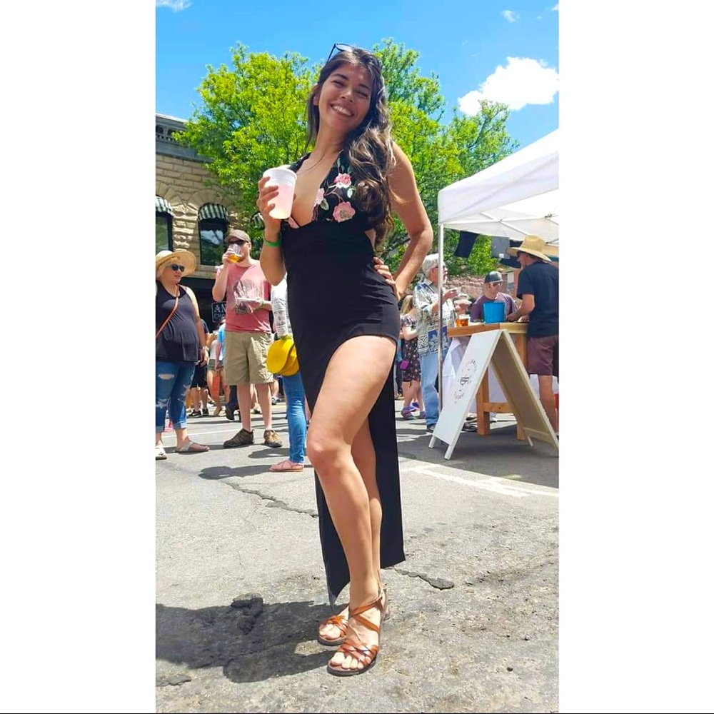 Lucy in the Sky Floral Embroidered Plunge Maxi Dress